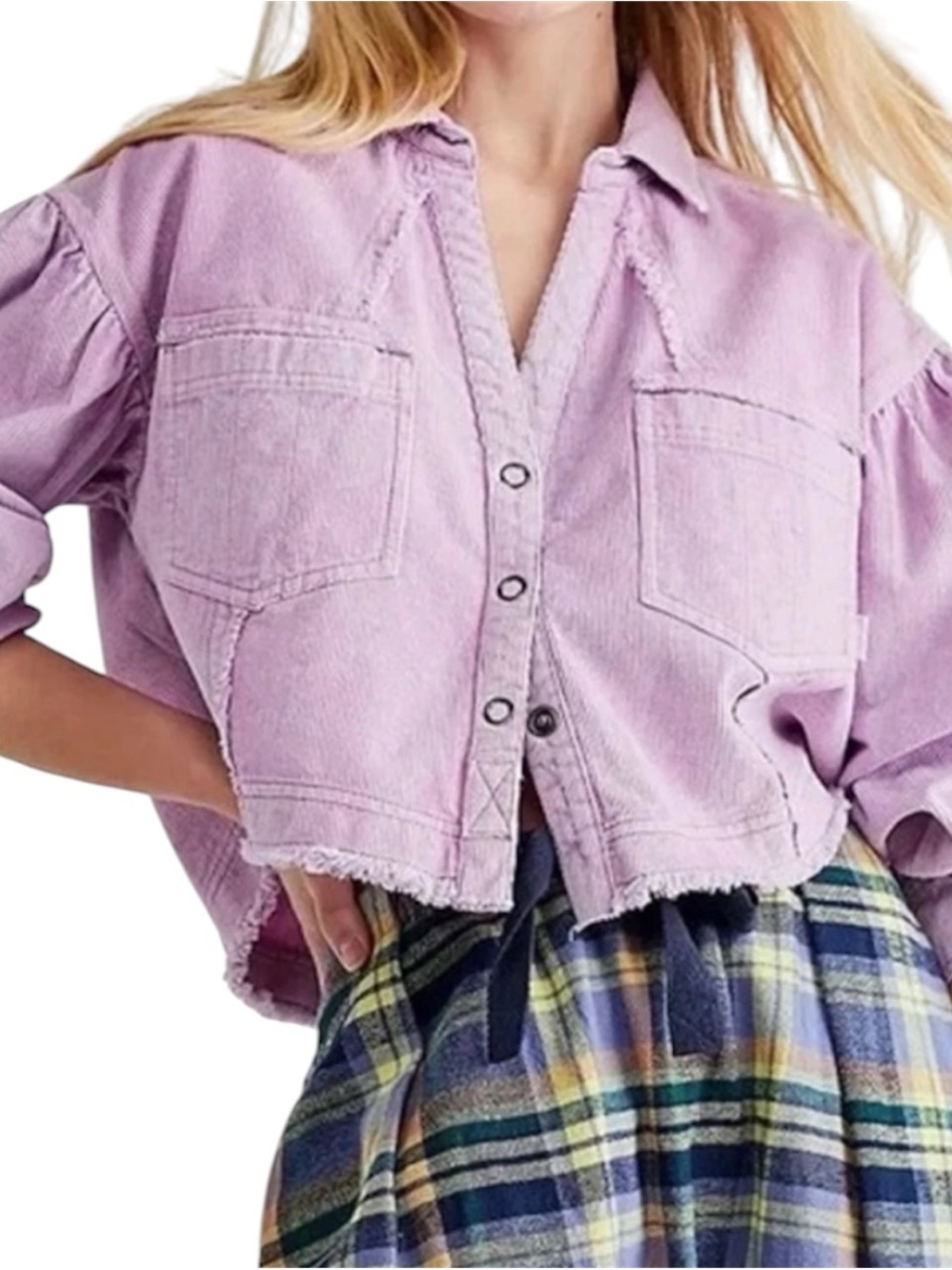 Free People We The Free Lilah Cropped Corduroy Jacket Small